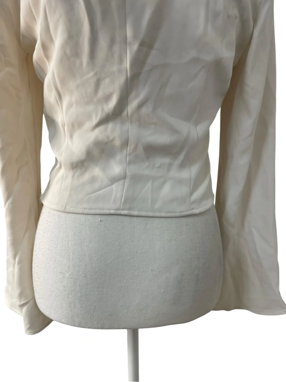 Zara Rhinestone on Shoulder Blouse Oyster White - Picture 10 of 16